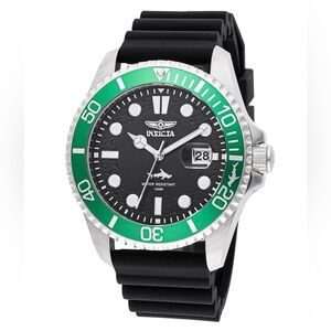 Invicta Pro Diver Shark Men’s Watch; 43mm; Black Dial, Green Bezel